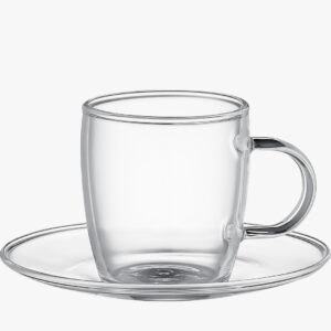 Curve coffee cups 100 ml - set of 4 coffee cups with saucer