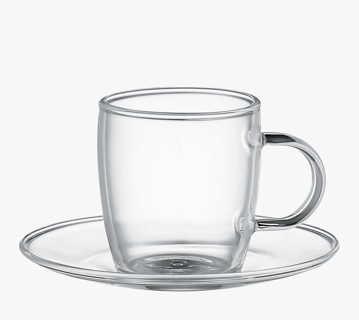 Curve coffee cups 100 ml - set of 4 coffee cups with saucer