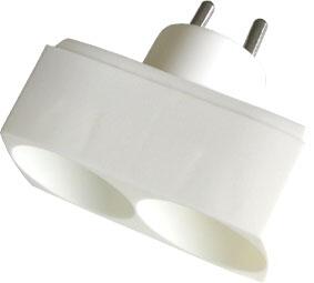 Dobbeltstik 2 runde i hvid