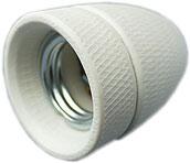 Fatning - Porcelæn E27 Hvid